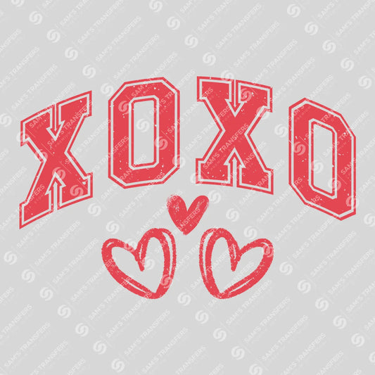 Apparel featuring a Xoxo-themed DTF transfer.