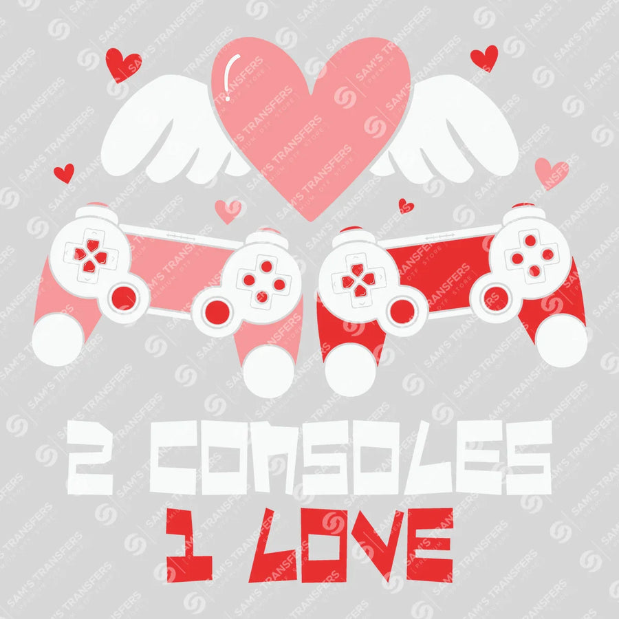 2 Consoles 1 Love Ready-to-Press DTF Transfer | SAT02744