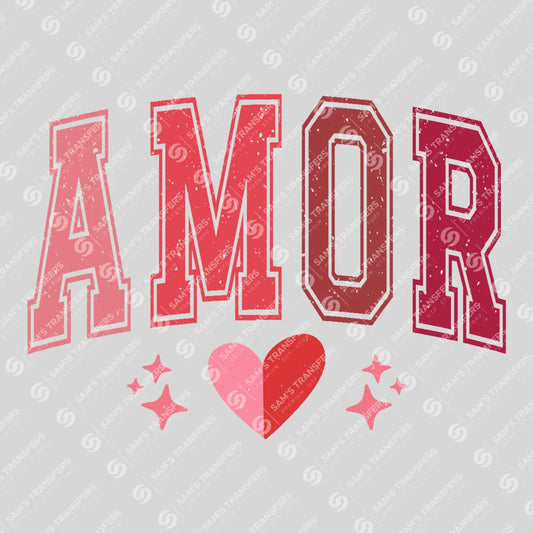 Apparel featuring a Amor-themed DTF transfer.