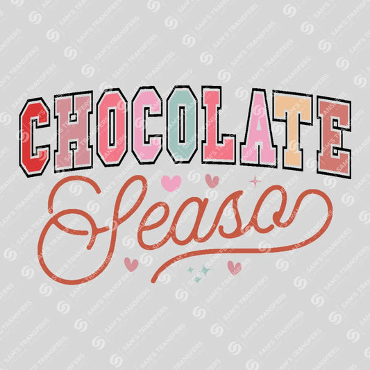 Apparel featuring a Chocolate Season-themed DTF transfer.