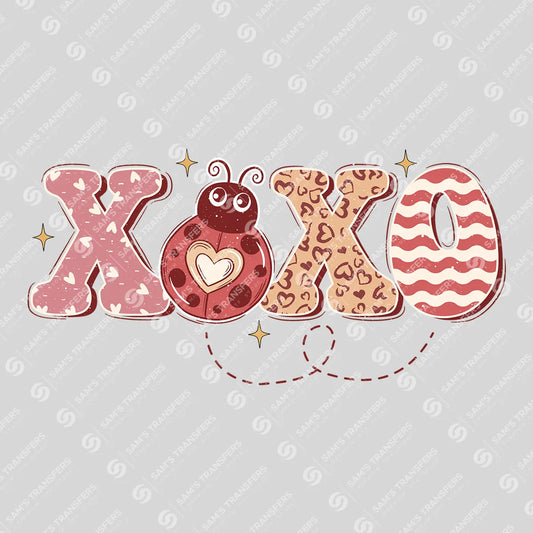 Apparel featuring a Xoxo-themed DTF transfer.