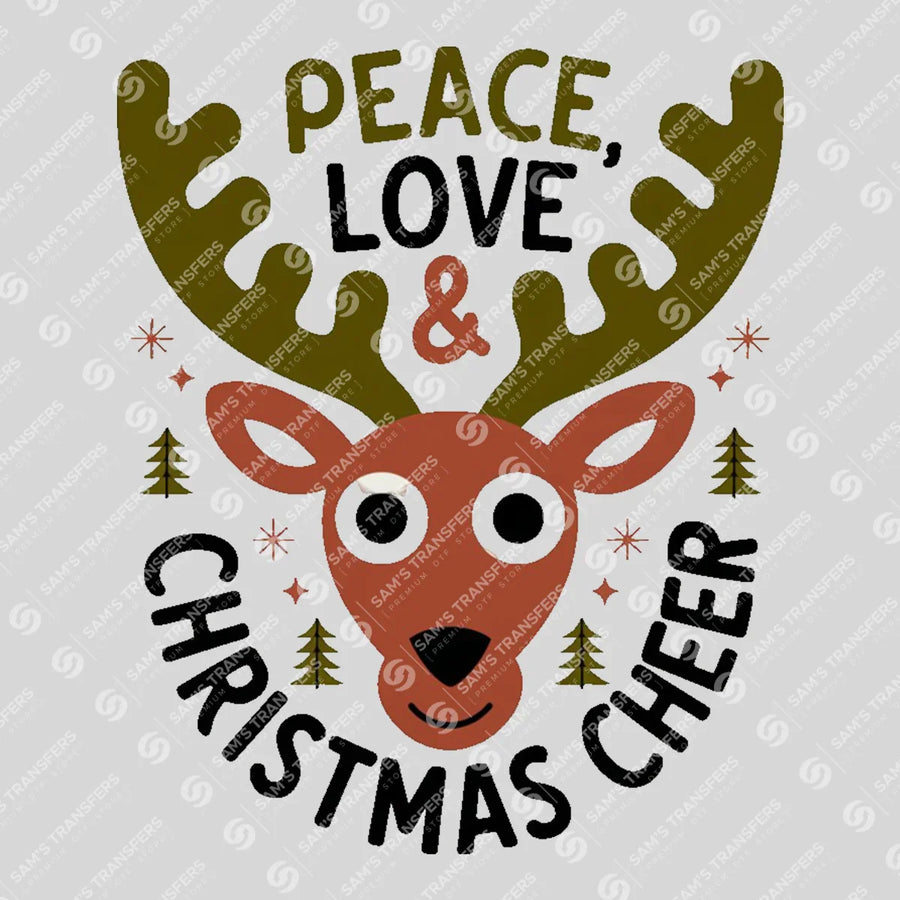 Peace Love And Christmas Cheer Ready-to-Press DTF Transfer | SAT03075