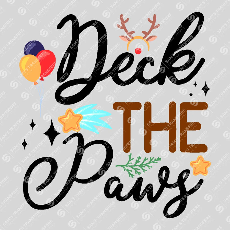 Deck The Paws Ready-to-Press DTF Transfer | SAT03164