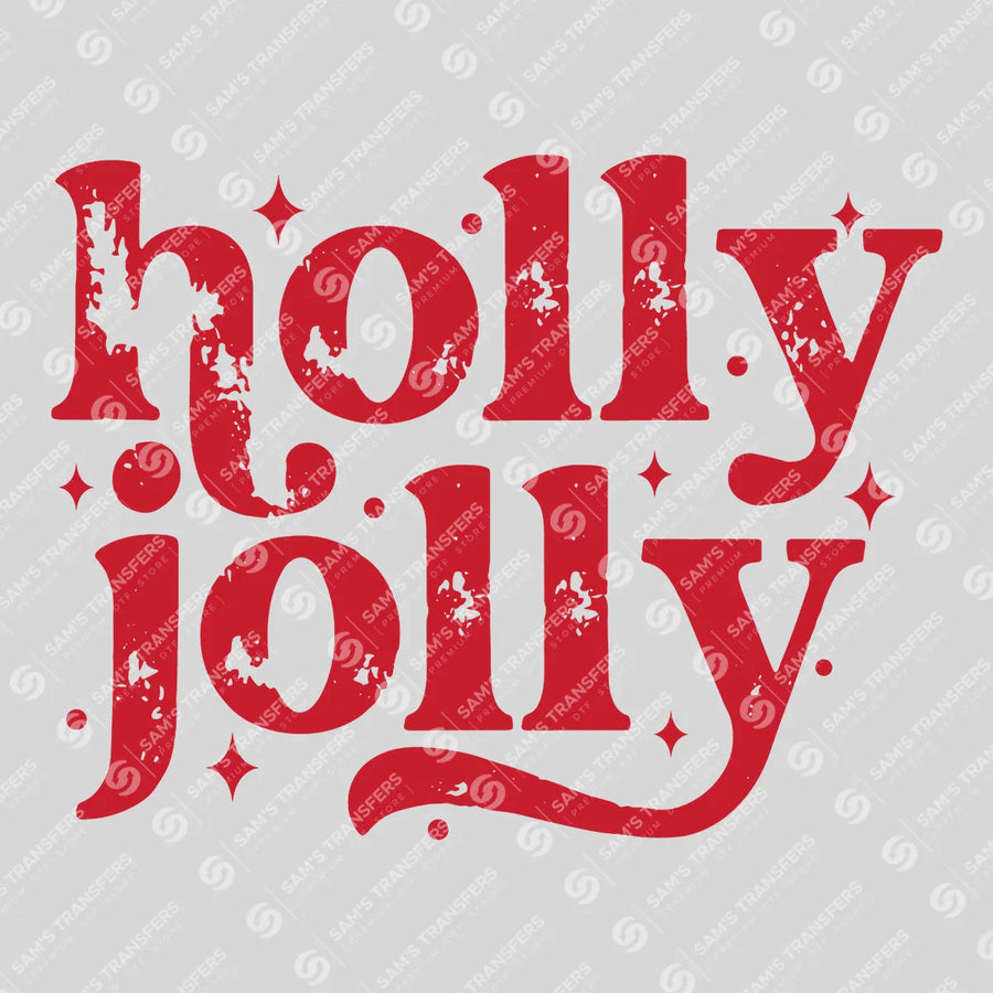 Holly Jolly Ready-to-Press DTF Transfer | SAT03185