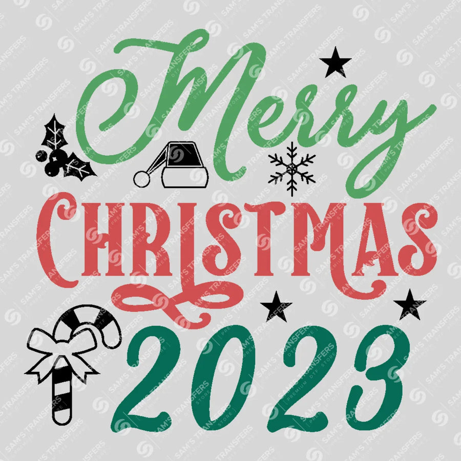 Merry Christmas 2023 Ready-to-Press DTF Transfer | SAT03206