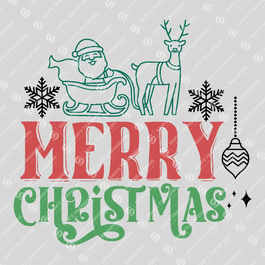 Merry Christmas Ready-to-Press DTF Transfer | SAT03210