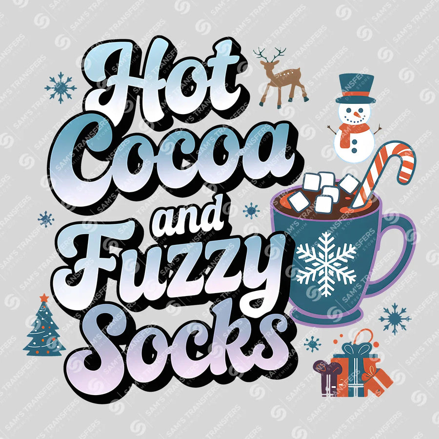 Hot Cocoa And Fuzzy Socks Ready-to-Press DTF Transfer | SAT03230