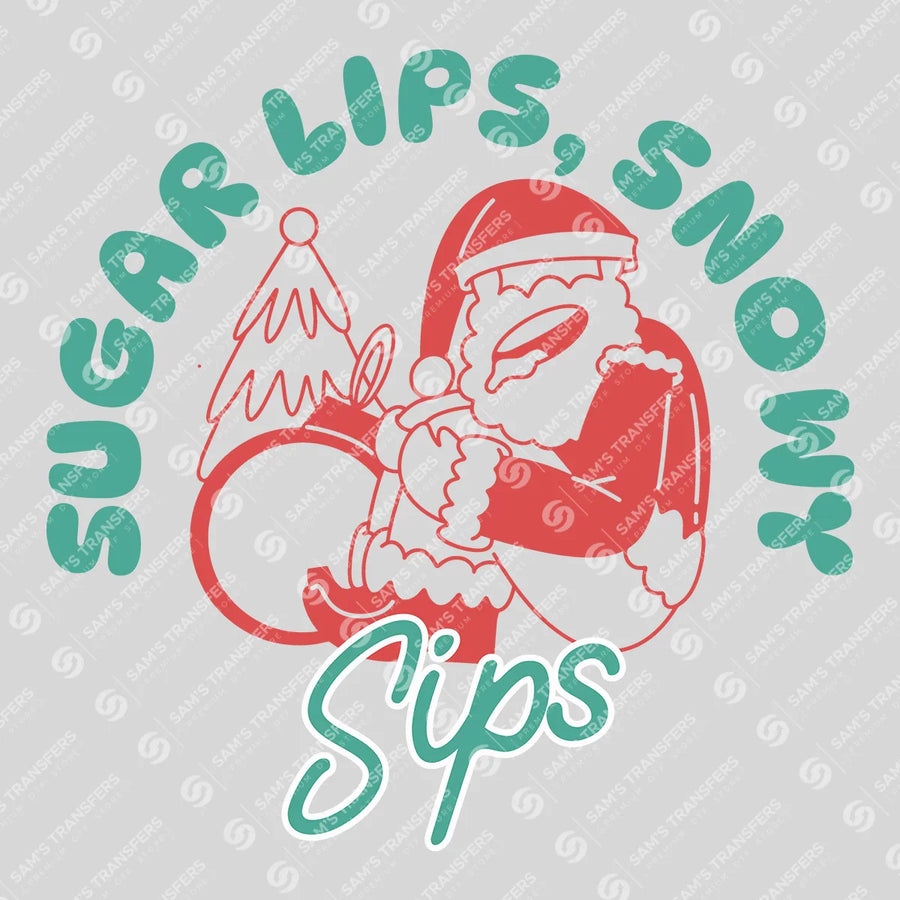 Sugar Lips Snowy Sips Ready-to-Press DTF Transfer | SAT03246