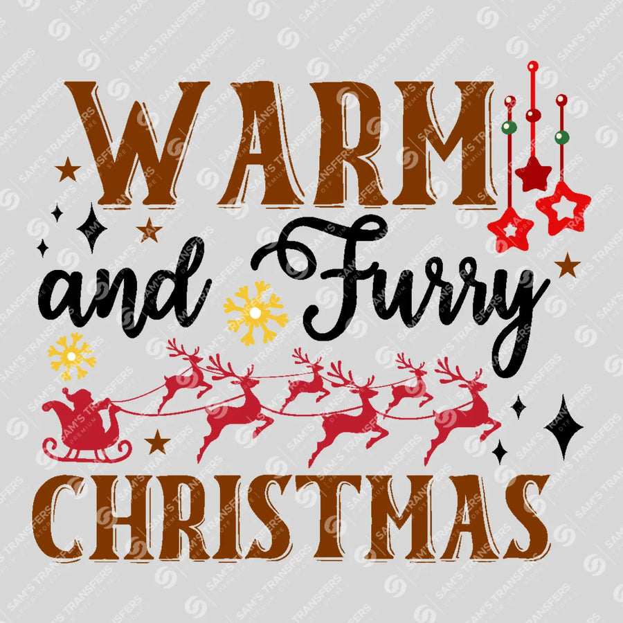 Warm And Furry Christmas Ready-to-Press DTF Transfer | SAT03256