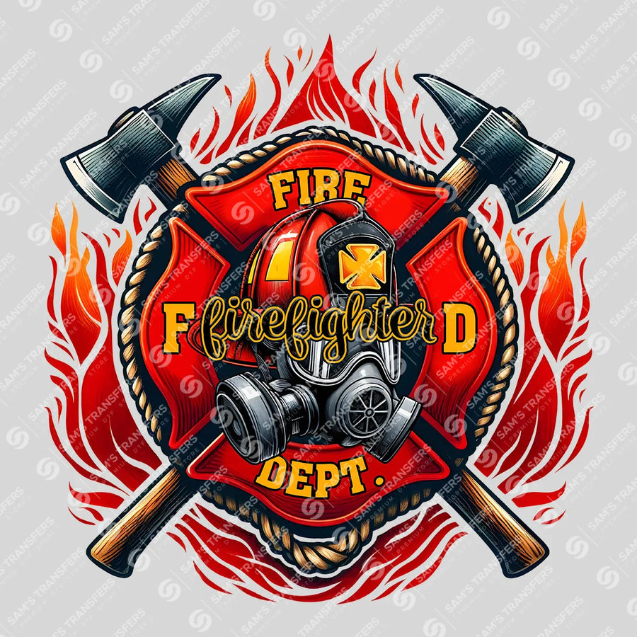 Firefighter Fire Dept Ready-to-Press DTF Transfer | SAT03433