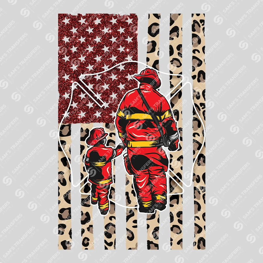 Firefighter Dad And Son Ready-to-Press DTF Transfer | SAT03478