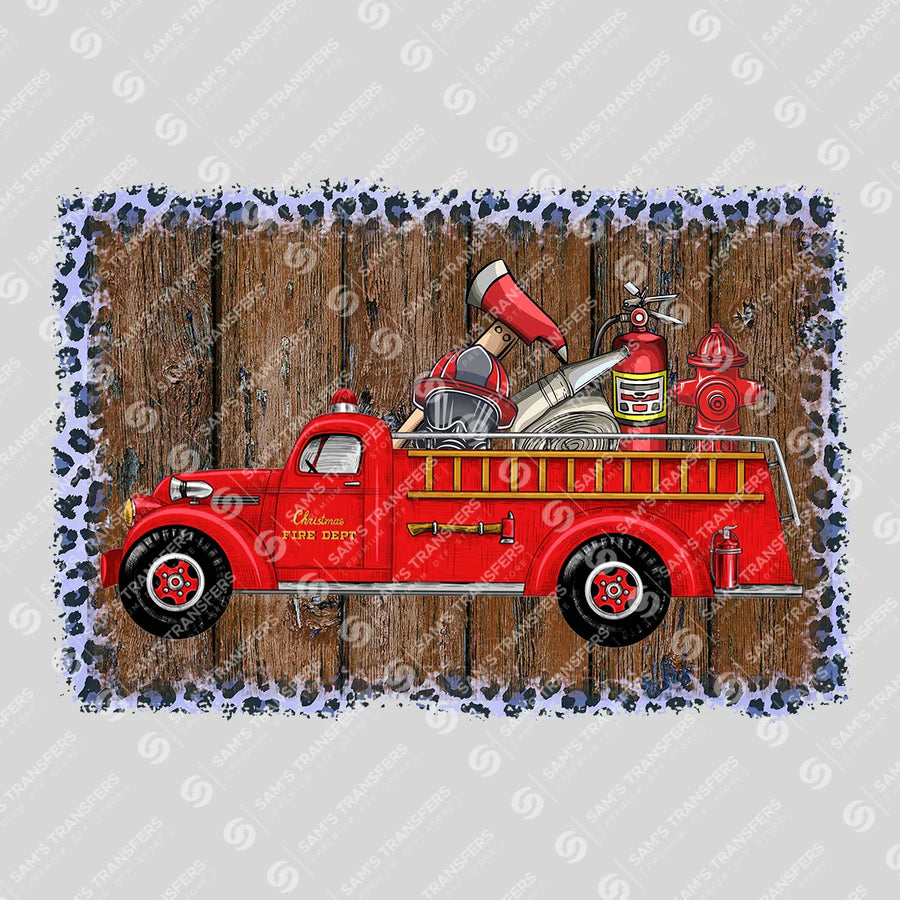 Vintage Fire Truck Ready-to-Press DTF Transfer | SAT03479