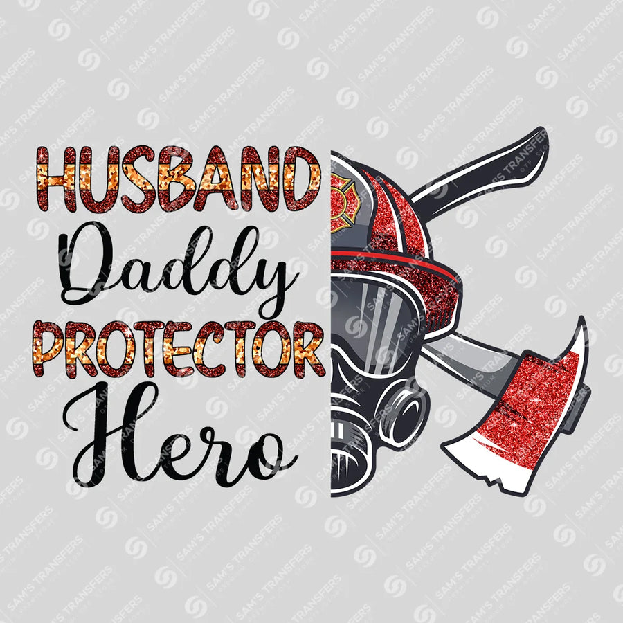 Husband Daddy Protector Hero Ready-to-Press DTF Transfer | SAT03492