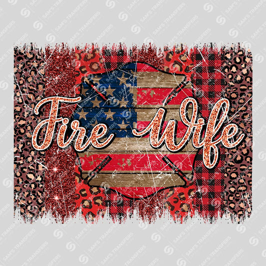 Apparel featuring a Fire Wife-themed DTF transfer.