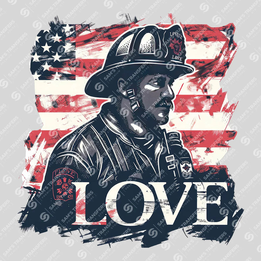 Firefighter Love Ready-to-Press DTF Transfer | SAT03511