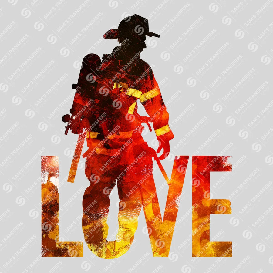 Firefighter Love Ready-to-Press DTF Transfer | SAT03512