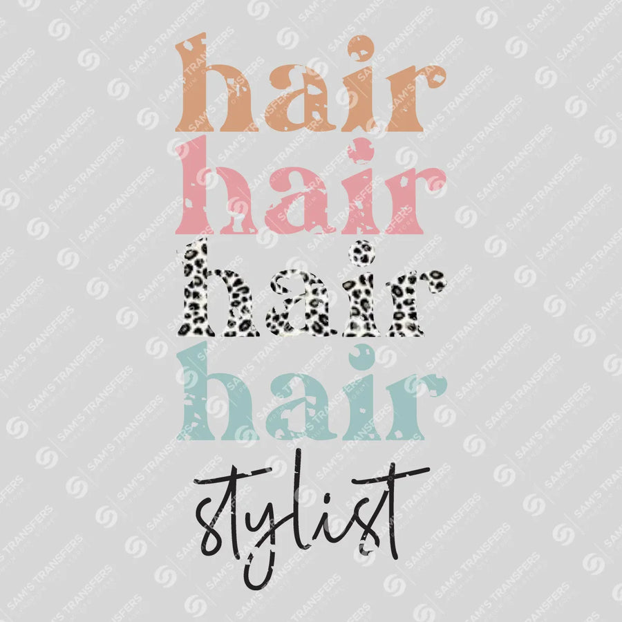 Hair Stylist Ready-to-Press DTF Transfer | SAT03592