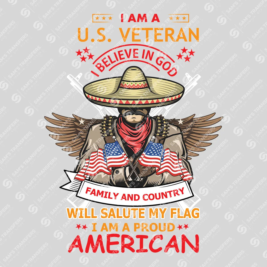 Proud American US Veteran Ready-to-Press DTF Transfer | SAT03694