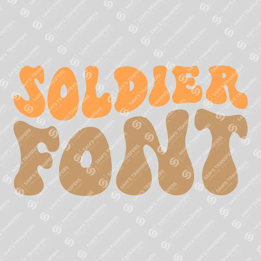 Apparel featuring a Soldier-themed DTF transfer.