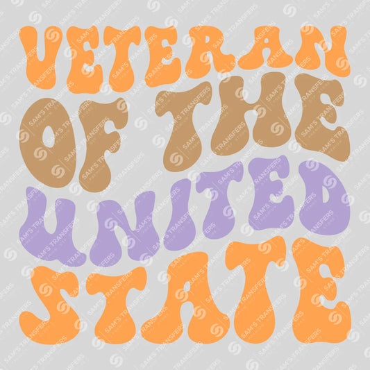 Apparel featuring a Veteran Of The United States-themed DTF transfer.