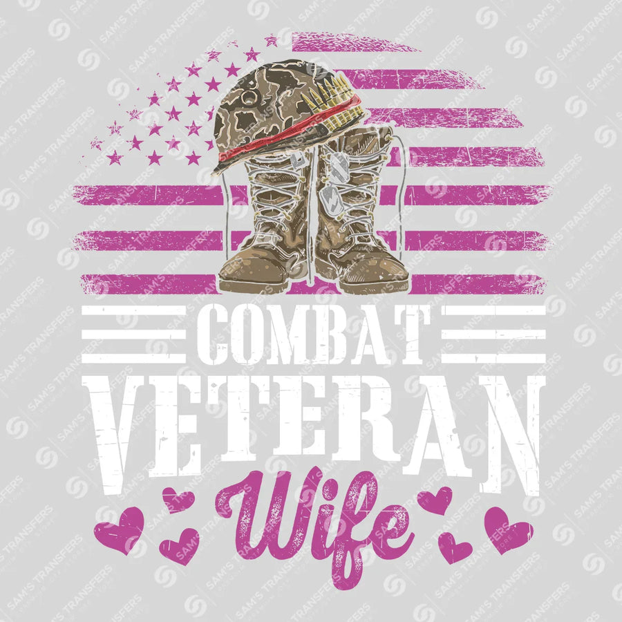 Combat Veteran Wife Ready-to-Press DTF Transfer | SAT03713