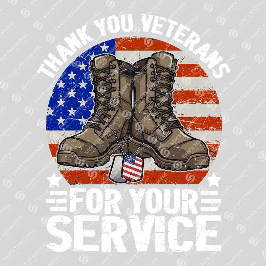 Thank You Veterans For Your Service Ready-to-Press DTF Transfer | SAT03718
