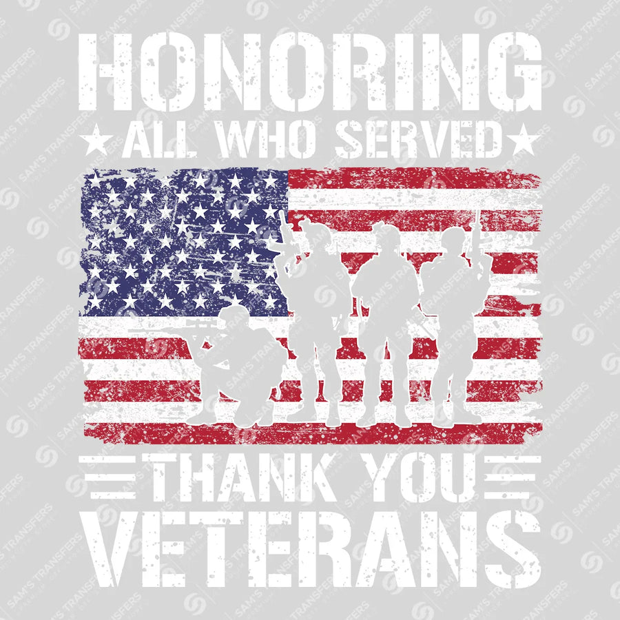 Honoring All Who Served Ready-to-Press DTF Transfer | SAT03725
