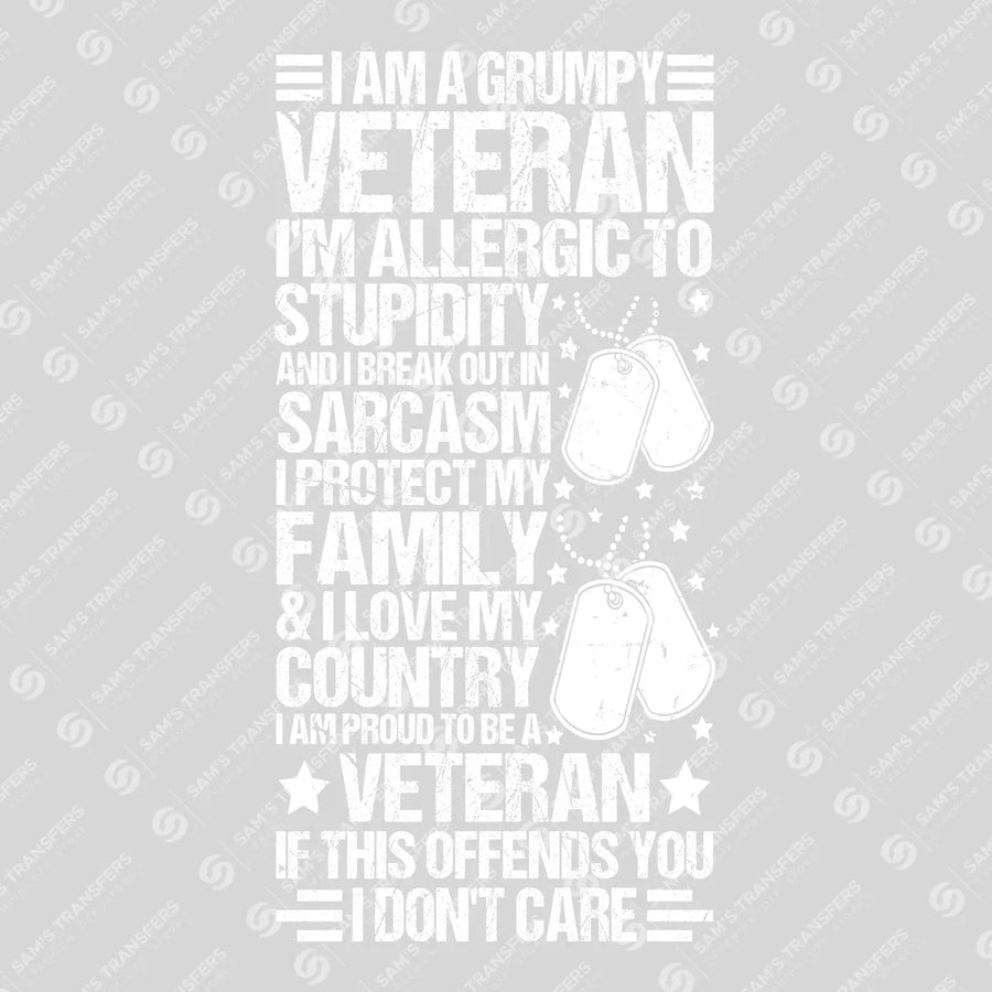 I Am A Grumpy Veteran Ready-to-Press DTF Transfer | SAT03740