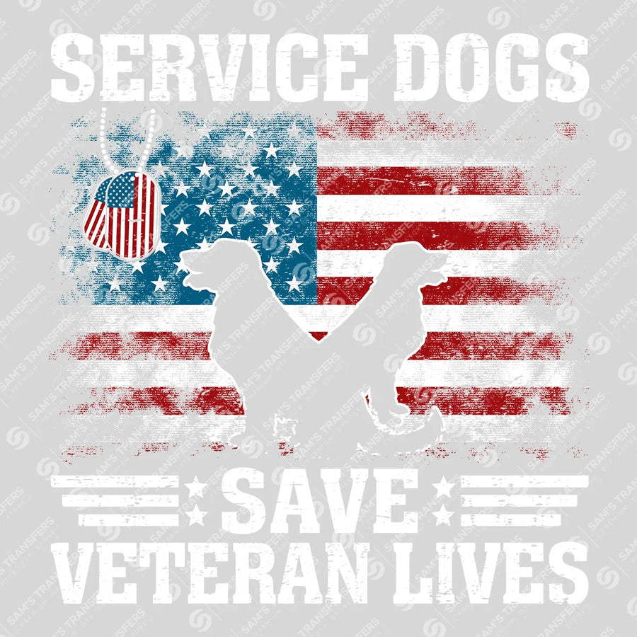 Service Dogs Save Veteran Lives Ready-to-Press DTF Transfer | SAT03749