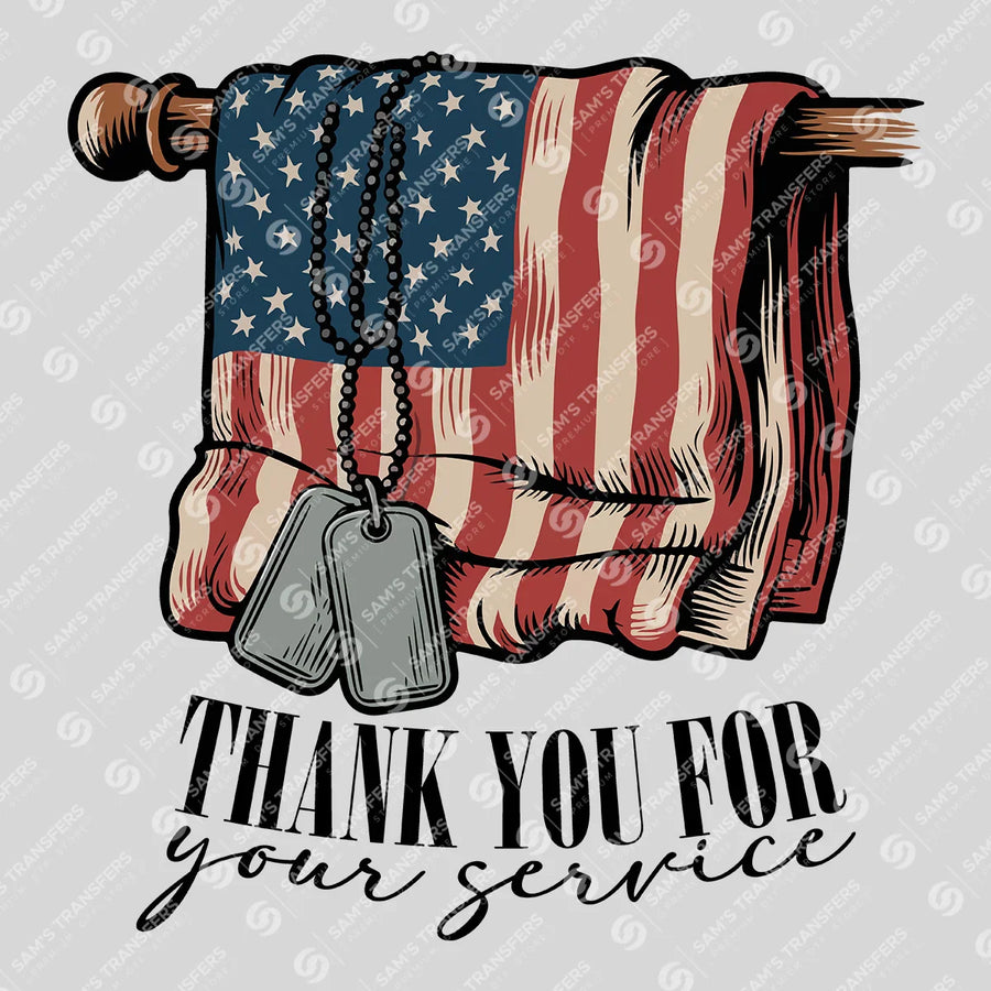 Thank You For Your Service Ready-to-Press DTF Transfer | SAT03789