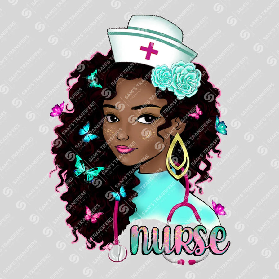 Nurse Butterfly Ready-to-Press DTF Transfer | SAT03830