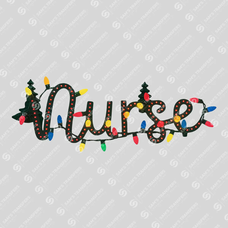 Christmas Lights Nurse Ready-to-Press DTF Transfer | SAT03832