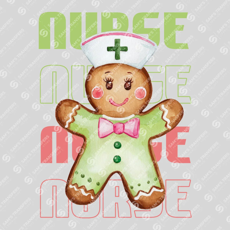 Nurse Gingerbread Ready-to-Press DTF Transfer | SAT03844