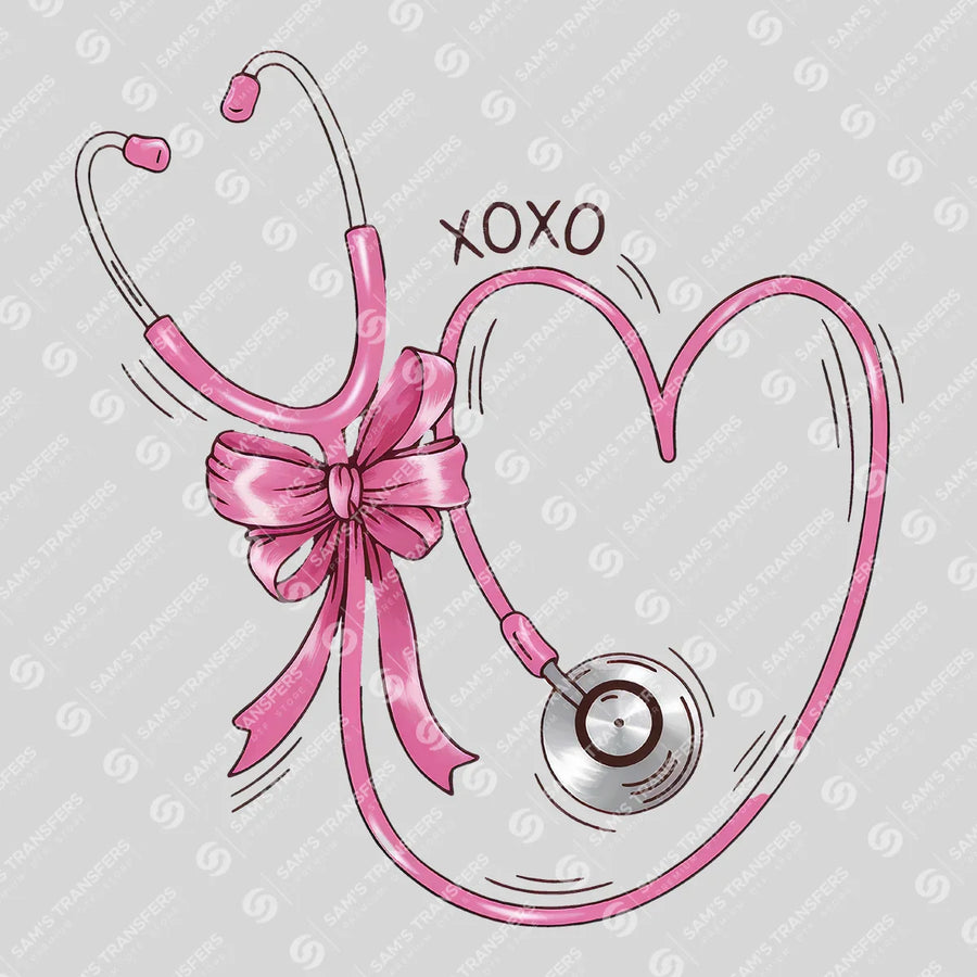 Nurse Stethoscope Heart Ready-to-Press DTF Transfer | SAT03850