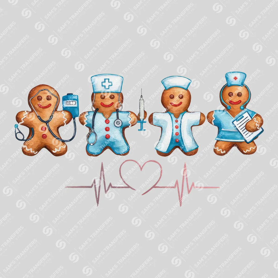 Gingerbread Nurse Crew Ready-to-Press DTF Transfer | SAT03862