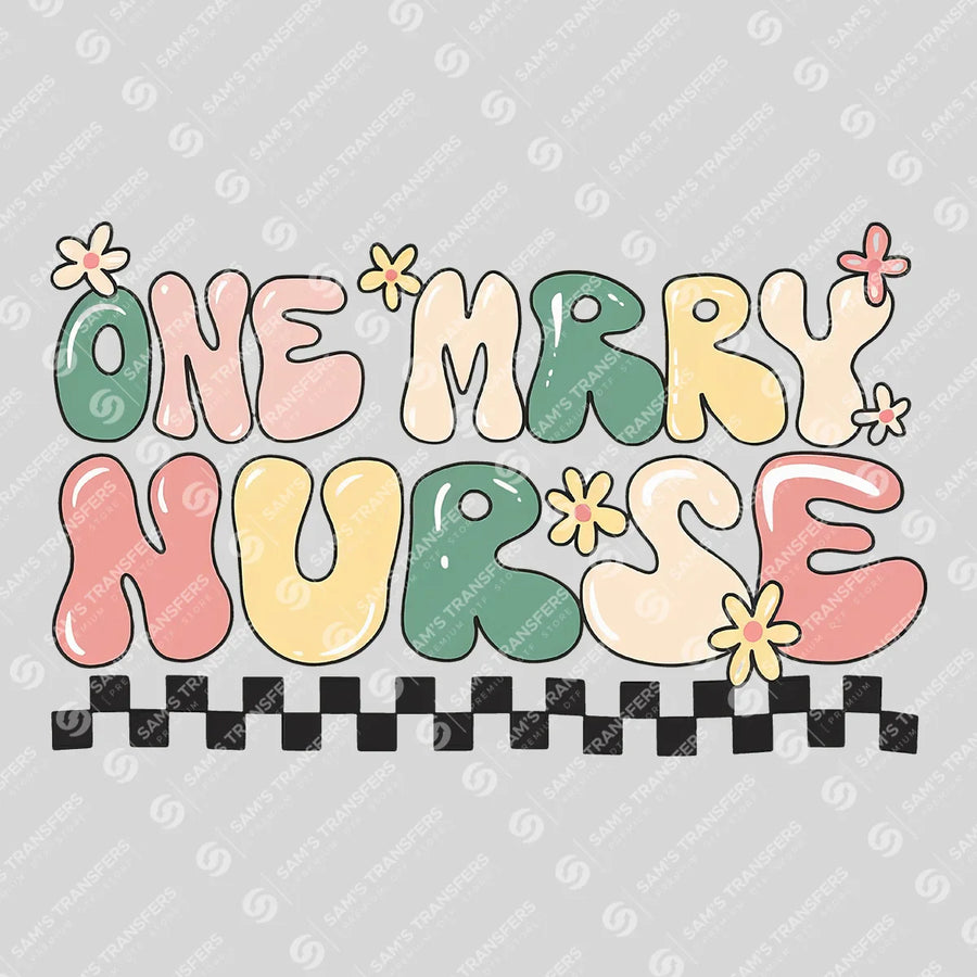 One Merry Nurse Ready-to-Press DTF Transfer | SAT03879