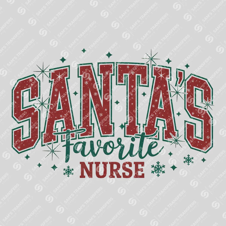 Santas Favorite Nurse Ready-to-Press DTF Transfer | SAT03890