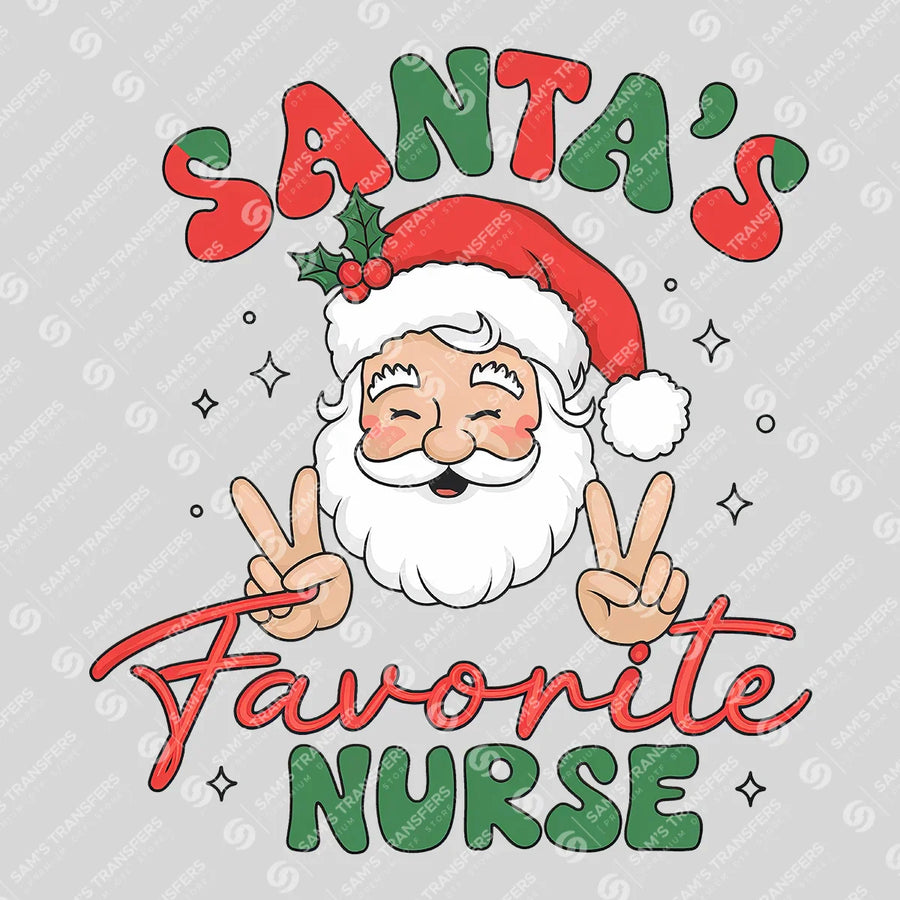 Santas Favorite Nurse Ready-to-Press DTF Transfer | SAT03893