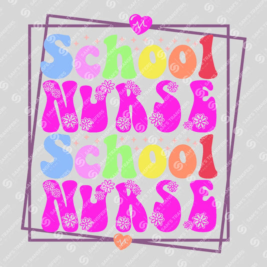 Apparel featuring a School Nurse Floral-themed DTF transfer.