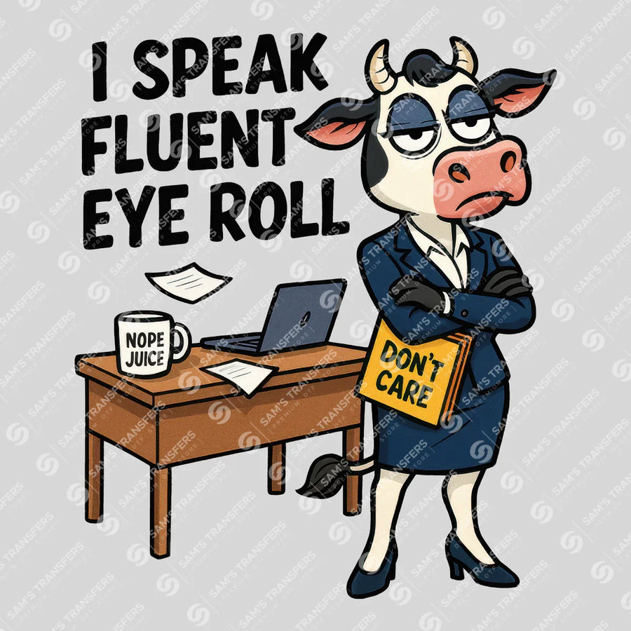 I Speak Fluent Eye Roll Ready-to-Press DTF Transfer | SAT04043