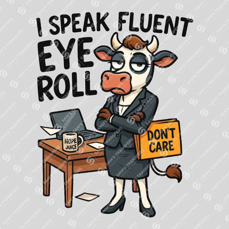 I Speak Fluent Eye Roll Ready-to-Press DTF Transfer | SAT04044