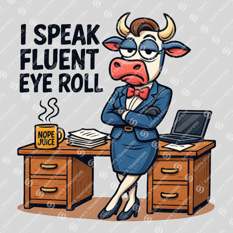 I Speak Fluent Eye Roll Ready-to-Press DTF Transfer | SAT04045