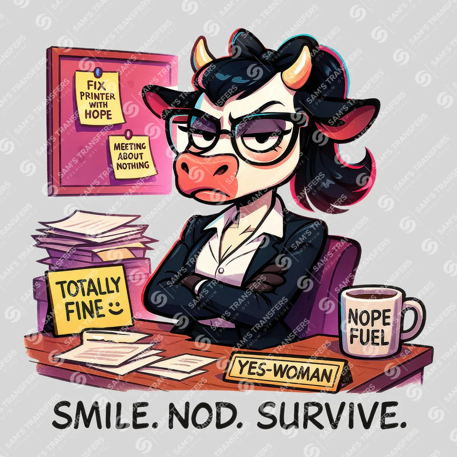 Smile Nod Survive Ready-to-Press DTF Transfer | SAT04046
