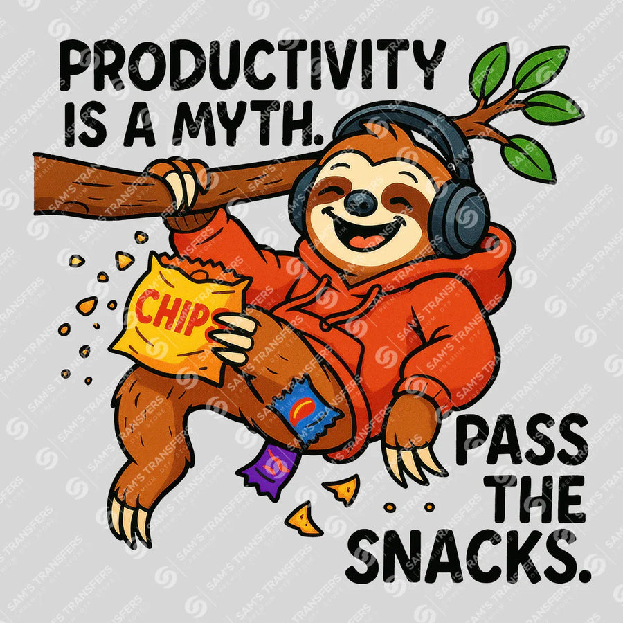 Productivity Is a Myth Pass the Snacks Ready-to-Press DTF Transfer | SAT04109