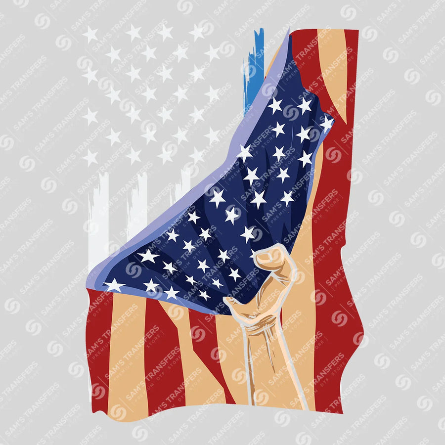 Hand Holding American Flag Ready-to-Press DTF Transfer | SAT04144