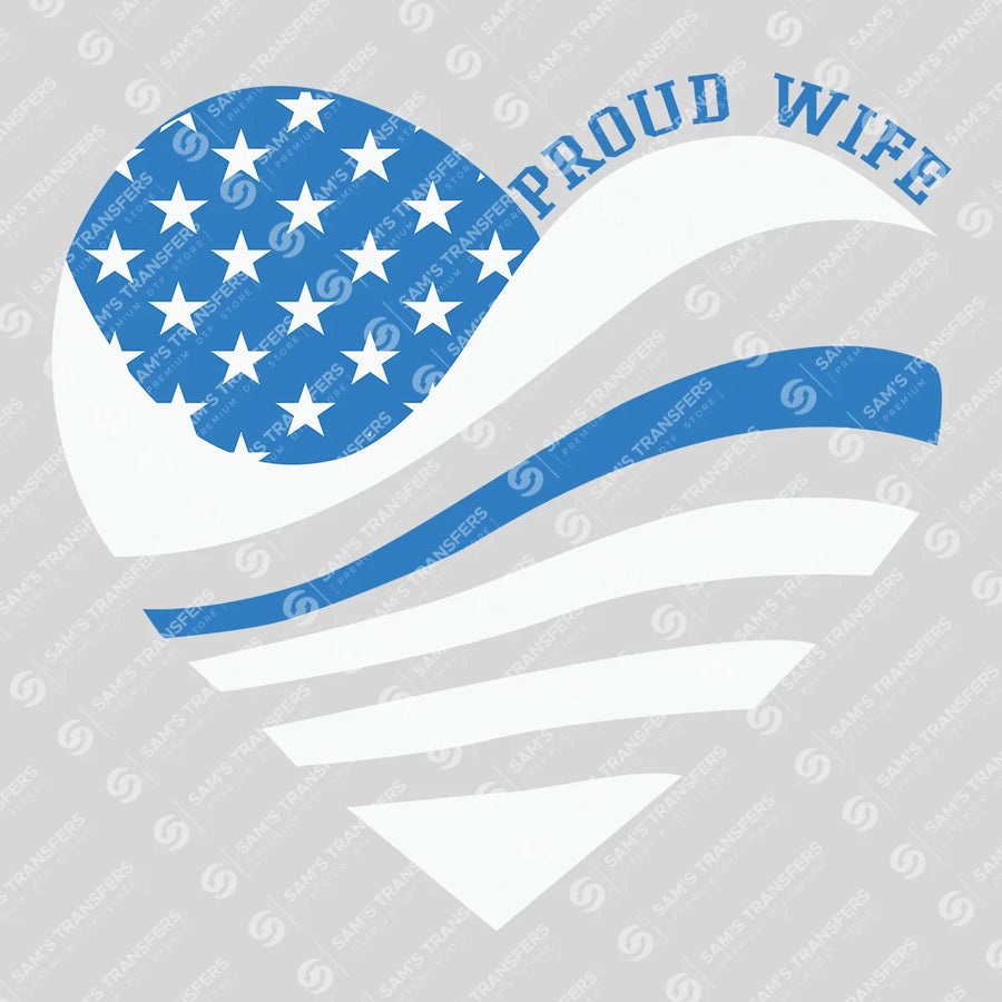 Proud Wife Police Heart Ready-to-Press DTF Transfer | SAT04158