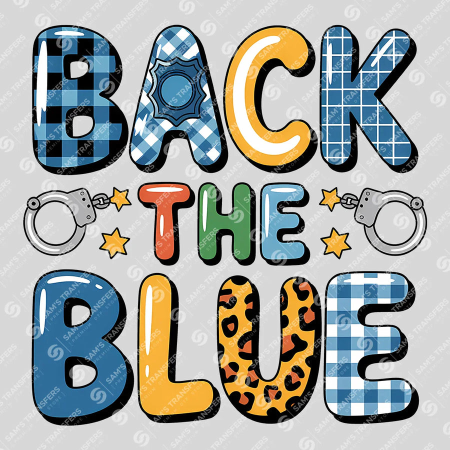 Back the Blue Patterned Ready-to-Press DTF Transfer | SAT04166