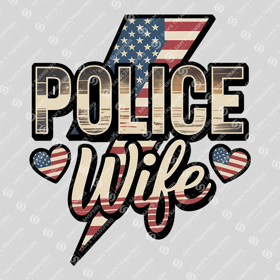 Police Wife Vintage Ready-to-Press DTF Transfer | SAT04174