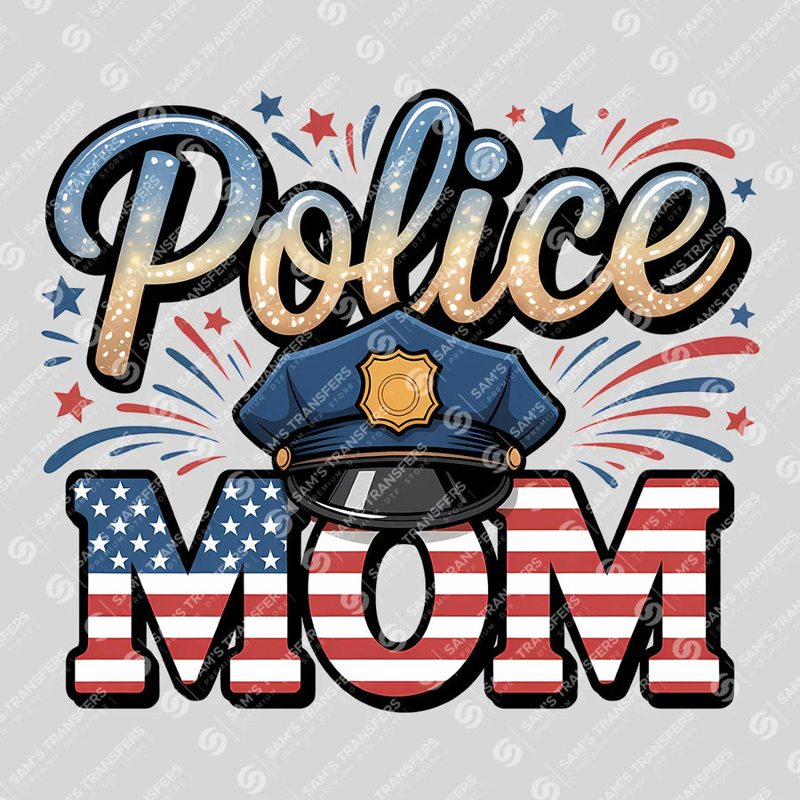 Police Mom Flag Ready-to-Press DTF Transfer | SAT04178