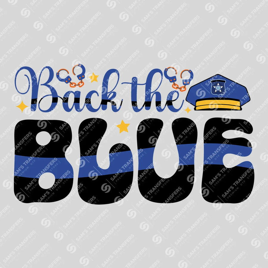 Back the Blue Retro Ready-to-Press DTF Transfer | SAT04183
